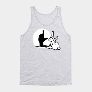 Funny Rabbit shadow hand Loser Geek Nerd hand sign Tank Top